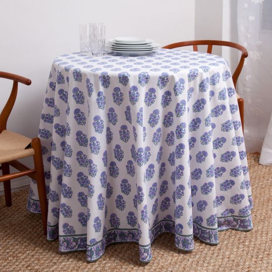 Riya Round Tablecloth - Lavender/Blue